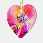 WHIMSICAL FLOWERS roze geel paars Keramisch Ornament (Links)