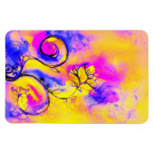 WHIMSICAL FLOWERS roze geel paars Magneet (Horizontaal)