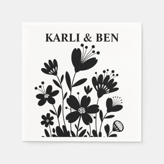 Whimsical Flowers Servet (Voorkant)