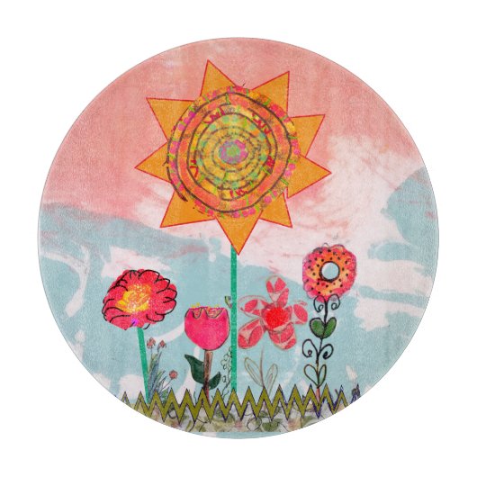 Whimsical Flowers  Snijplank (Voorkant)