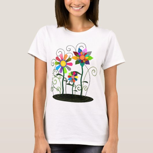 Whimsical Flowers T-shirt (Voorkant)