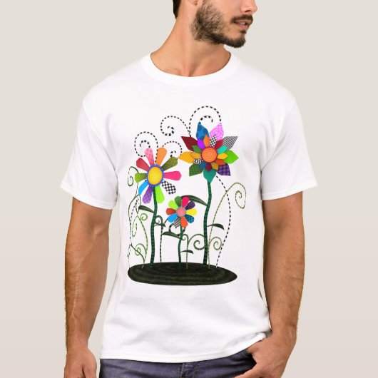 Whimsical Flowers T-shirt (Voorkant)