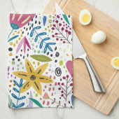 Whimsical Flowers Theedoek (Quarter Fold)