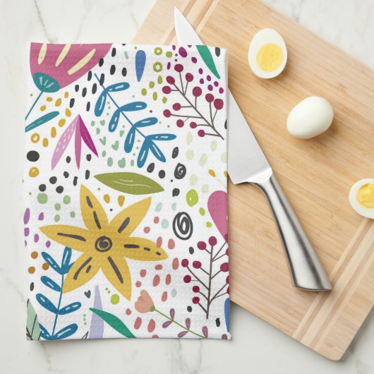 Whimsical Flowers Theedoek (Quarter Fold)