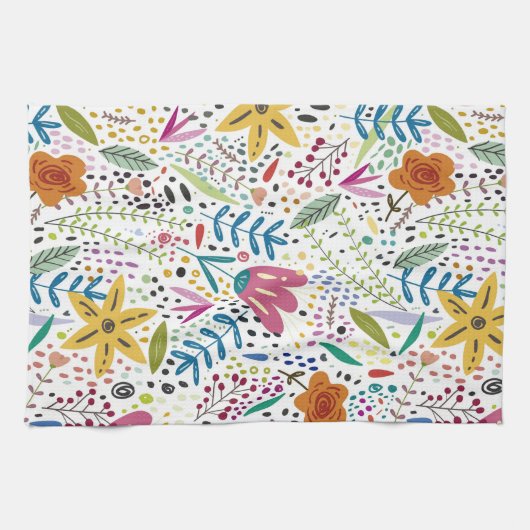 Whimsical Flowers Theedoek (Horizontaal)