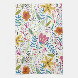 Whimsical Flowers Theedoek