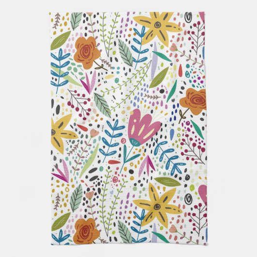 Whimsical Flowers Theedoek (Verticaal)