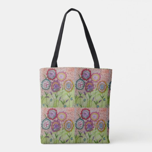Whimsical Flowers Tote Bag (Achterkant)