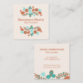 Whimsical Flowers Vierkante Visitekaartje (Voorkant / Achterkant)