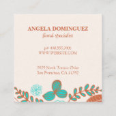 Whimsical Flowers Vierkante Visitekaartje (Achterkant)