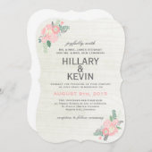Whimsical Flowers - Wedding Invitation Kaart (Voorkant / Achterkant)