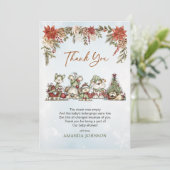 Whimsical Fluffy Christmas Dogs Baby Shower Bedankkaart (Staand voorkant)