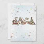 Whimsical Fluffy Christmas Dogs Baby Shower Bedankkaart (Achterkant)