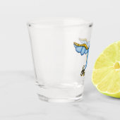 Whimsical Flying Blue Yellow Bird Fancy rollen Shot Glas (Links)