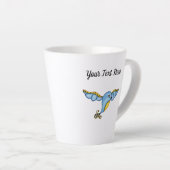 Whimsical Flying bluebird Scrolled Tail Latte Mok (Rechterhoek)