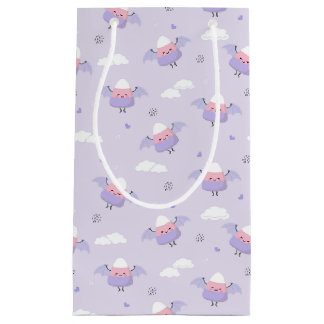 Whimsical Flying Candy Corn Bats op Lavendel Klein Cadeauzakje
