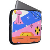 Whimsical Flying Car Dreamscape Illustration Laptop Sleeve (Voorkant Rechts)