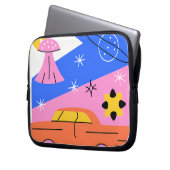 Whimsical Flying Car Dreamscape Illustration Laptop Sleeve (Voorkant Links)