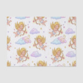 Whimsical Flying Cupids in Blue Sky Fantasy Tissuepapier (Voorkant)