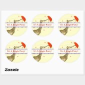 Whimsical Flying Giraffe Rode Paraplu Stickers (Vel)