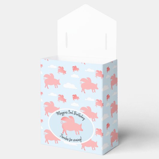 Whimsical Flying Pigs Bedankdoosjes (Geopend)
