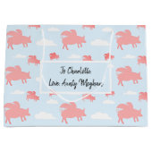 Whimsical Flying Pigs Groot Cadeauzakje (Voorkant)