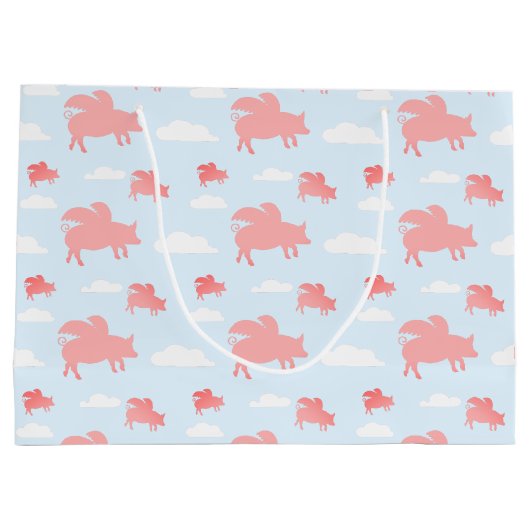 Whimsical Flying Pigs Groot Cadeauzakje (Achterkant)