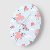 Whimsical Flying Pigs Grote Klok (Hoek)