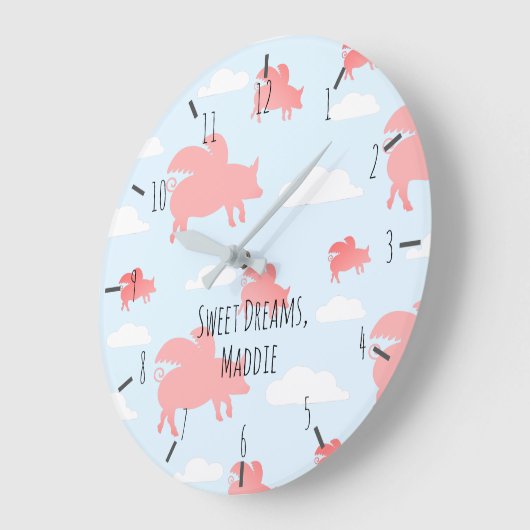 Whimsical Flying Pigs Grote Klok (Hoek)