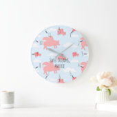 Whimsical Flying Pigs Grote Klok (Huis)