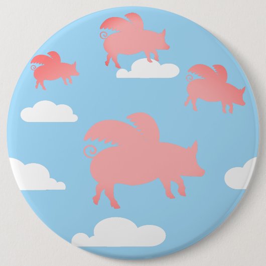 Whimsical Flying Pigs Ronde Button 6,0 Cm (Voorkant)