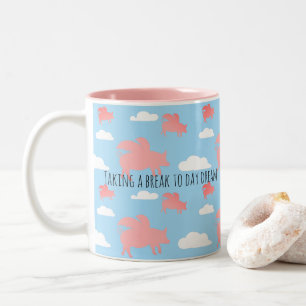 Whimsical Flying Pigs Tweekleurige Koffiemok