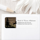 Whimsical Flying Reindeer Silhouette Custom Etiket (Insitu)