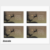 Whimsical Flying Reindeer Silhouette Personalized Rechthoekige Sticker (Vel)