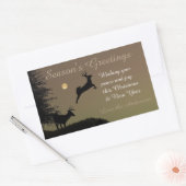Whimsical Flying Reindeer Silhouette Personalized Rechthoekige Sticker (Envelop)