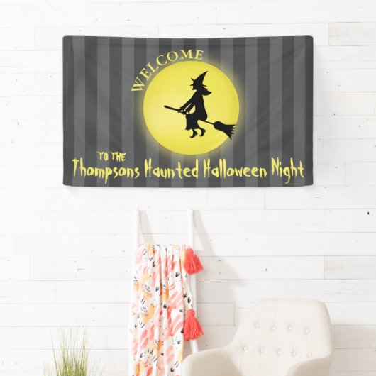 Whimsical Flying Witch Moonlight Halloween Spandoek (Insitu)