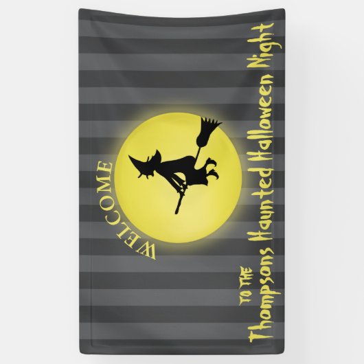 Whimsical Flying Witch Moonlight Halloween Spandoek (Verticaal)