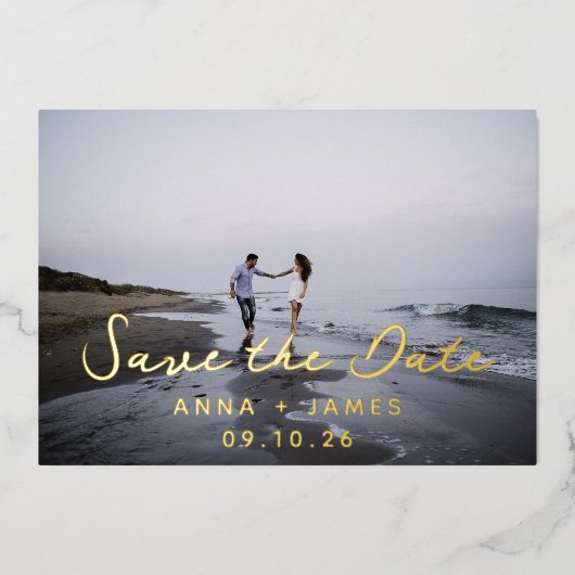 Whimsical Folie foto Opslaan De Datum Aankondiging (Voorkant)