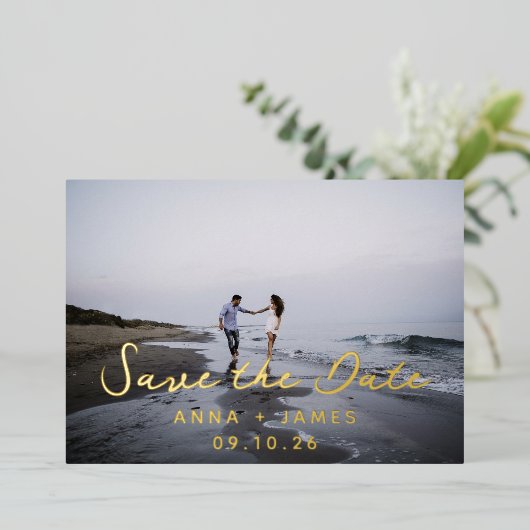 Whimsical Folie foto Opslaan De Datum Aankondiging (Staand Voorkant)