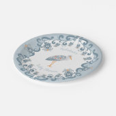 Whimsical Folk Art Blauw | Baby shower papier Bord (Gekanteld)