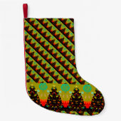 Whimsical Folk Art Christmas Tree Fun Kleine Kerstsok (Voorkant)