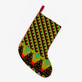 Whimsical Folk Art Christmas Tree Fun Kleine Kerstsok (Voorkant (Hangend))