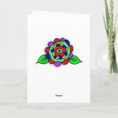 Whimsical Folk Art Fairy Girl Happy Birthday Kaart (Achterkant)