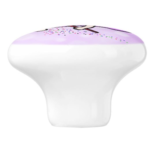 Whimsical Folk Art Fairy met Star Dust Keramische Knop (Zijkant)