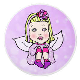 Whimsical Folk Art Fairy met Star Dust Keramische Knop