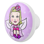 Whimsical Folk Art Fairy met Star Dust Keramische Knop (Rechts)