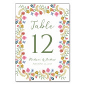 Whimsical Folk Art Floral Wedding Kaart (Achterkant)