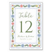 Whimsical Folk Art Floral Wedding Kaart (Voorkant)