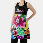 Whimsical Folk-Art Flowers Floral Personalized Schort (Insitu)