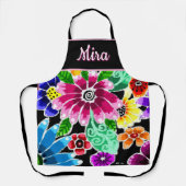 Whimsical Folk-Art Flowers Floral Personalized Schort (Voorkant)